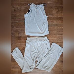 Gold Metallic Top & Pants Set